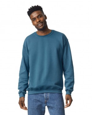 Men's Gildan 18000 Crewneck Sweatshirt Indigo Blue | GCOI96324