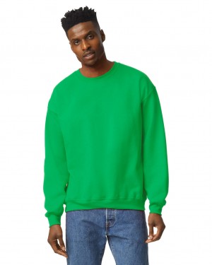 Men's Gildan 18000 Crewneck Sweatshirt Iris Green | LUJV83495