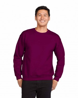 Men's Gildan 18000 Crewneck Sweatshirt Antique Cherry Red | ZBRM23971