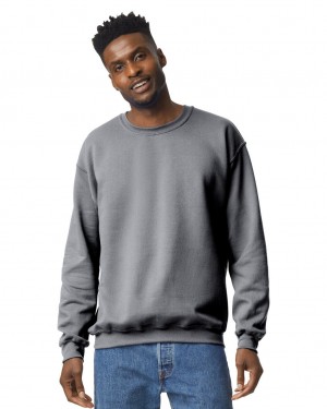 Men's Gildan 18000 Crewneck Sweatshirt Graphite Heather | AVIP61045