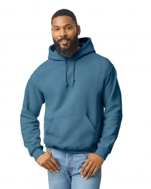 Men's Gildan 18500 Hoodie Indigo Blue | VRCE69041