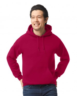 Men's Gildan 18500 Hoodie Sweatshirt Cardinal Red | CIWJ34529