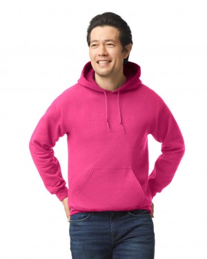 Men's Gildan 18500 Hoodie Sweatshirt Heliconia | UEKW36027