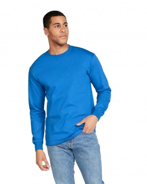 Men's Gildan 2400 Long Sleeve T-Shirts Royal | KARB89123