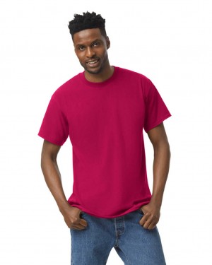 Men's Gildan 5000 T-Shirts Antique Cherry Red | CEKA43678