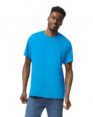 Men's Gildan 5000 T-Shirts Heather Sapphire | FWVR37106