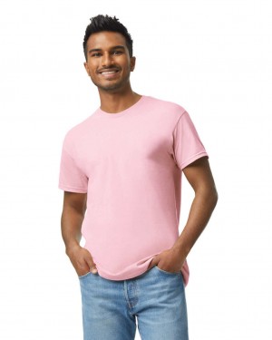 Men's Gildan 5000 T-Shirts Light Pink | HXUE35674