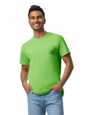 Men's Gildan 5000 T-Shirts Lime | HVDE62971