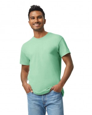 Men's Gildan 5000 T-Shirts Mint Green | FIWD08427