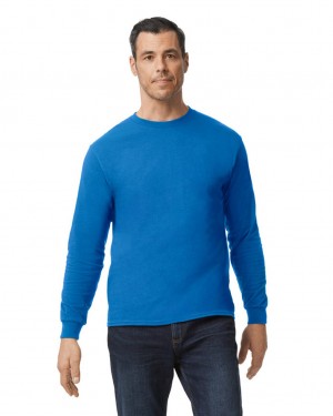 Men's Gildan 5400 Long Sleeve T-Shirts Royal | RNHO47910