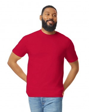 Men's Gildan 64000 T-Shirts Cherry Red | ABNX69701