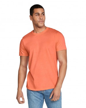 Men's Gildan 64000 T-Shirts Heather Orange | MENX03219