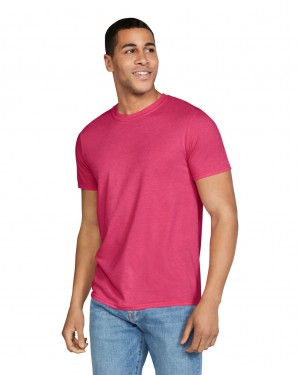 Men's Gildan 64000 T-Shirts Heather Red | YDGW62319