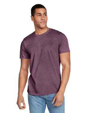 Men's Gildan 64000 T-Shirts Heather Maroon | HPAG15379