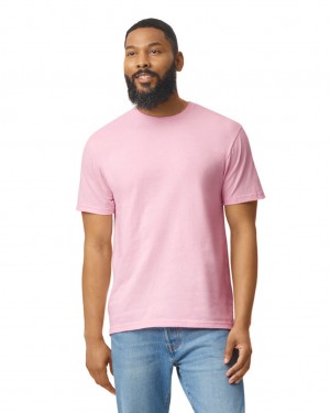 Men's Gildan 64000 T-Shirts Light Pink | JUOS84196