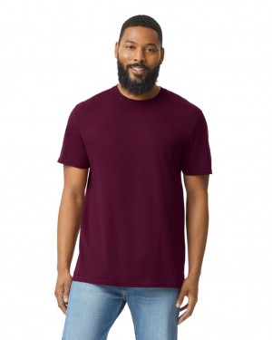 Men's Gildan 64000 T-Shirts Maroon | MDYT25087