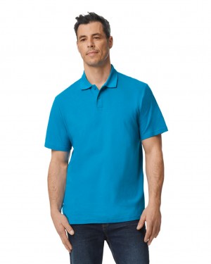 Men's Gildan 64800 Pique Polo Sapphire | NCTO81207