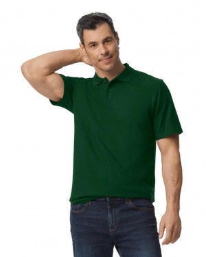 Men's Gildan 64800 Pique Polo Forest Green | KYJF73821