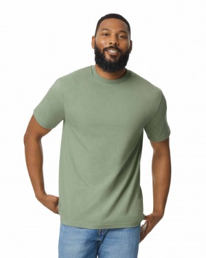 Men's Gildan 65000 Midweight T-Shirts Sage | MZGC15690