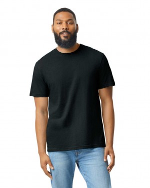 Men's Gildan 67000 CVC T-Shirts Pitch Black | WVPC17386