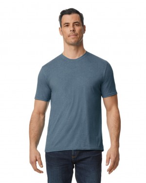 Men's Gildan 6750 Tri-Blend T-Shirts Heather Navy | KSHX75014