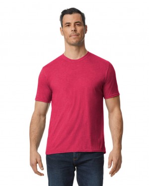 Men's Gildan 6750 Tri-Blend T-Shirts Heather Red | OEPG40895