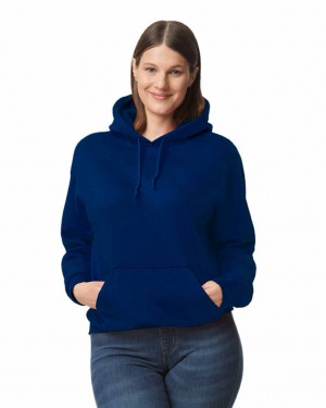 Women's Gildan 12500 Hoodie Sweatshirt Navy | BCDJ90754