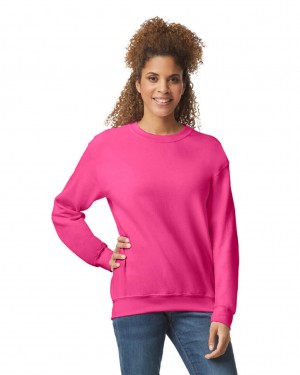 Women's Gildan 18000 Crewneck Sweatshirt Heliconia | XVPN41038