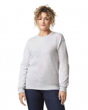 Women's Gildan 18000 Crewneck Sweatshirt Ash | FRVI08364