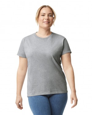 Women's Gildan 2000L T-Shirts Sport Grey | OXKU52160