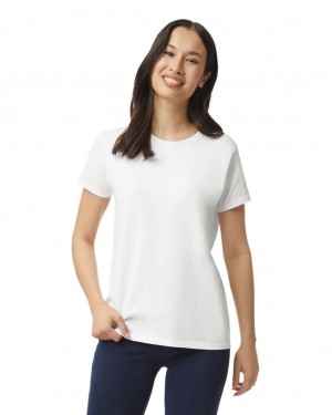 Women's Gildan 2000L T-Shirts White | XSOG10596