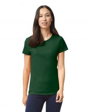 Women's Gildan 5000L T-Shirts Forest Green | TMGY14637