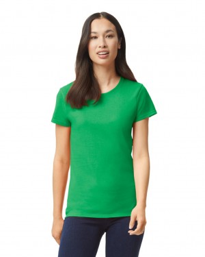 Women's Gildan 5000L T-Shirts Irish Green | RQDC56239