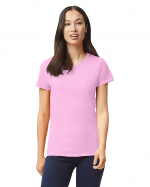 Women's Gildan 5000L T-Shirts Light Pink | EUHN50612