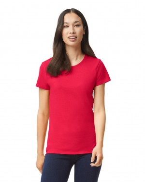 Women's Gildan 5000L T-Shirts Red | CMWI31859