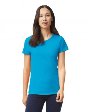 Women's Gildan 5000L T-Shirts Sapphire | IKHS54197