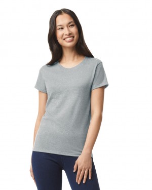 Women's Gildan 5000L T-Shirts Sport Grey | PRHV36704