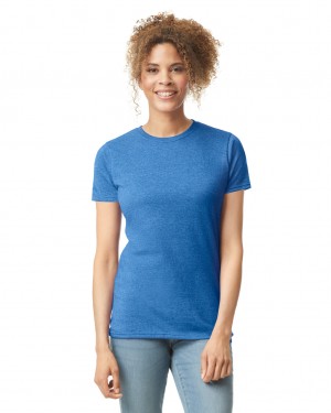 Women's Gildan 64000L T-Shirts Heather Royal | CLXI16472