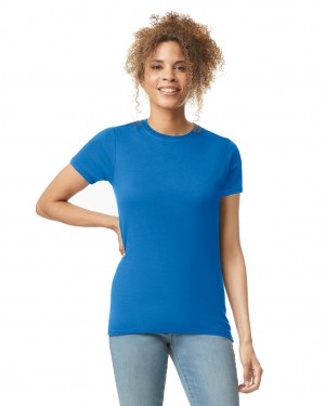 Women's Gildan 64000L T-Shirts Royal | KNOC86097