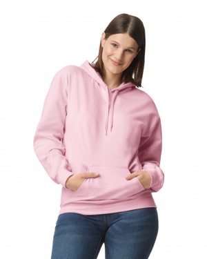 Women's Gildan SF500 Midweight Fleece Hoodie Light Pink | DXFK42713