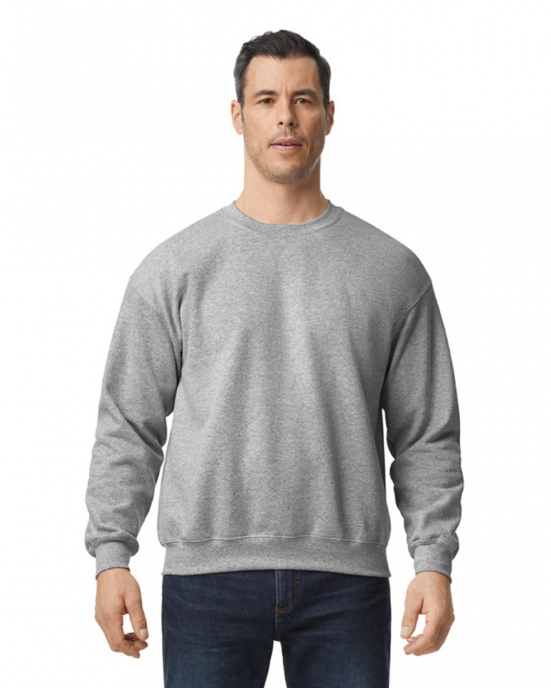 Men\'s Gildan 12000 Crewneck Sweatshirt Sport Grey | TVEN18543