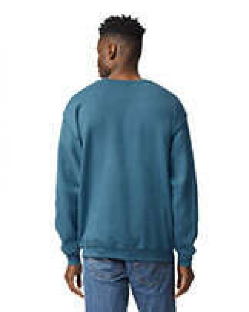 Men's Gildan 18000 Crewneck Sweatshirt Indigo Blue | GCOI96324