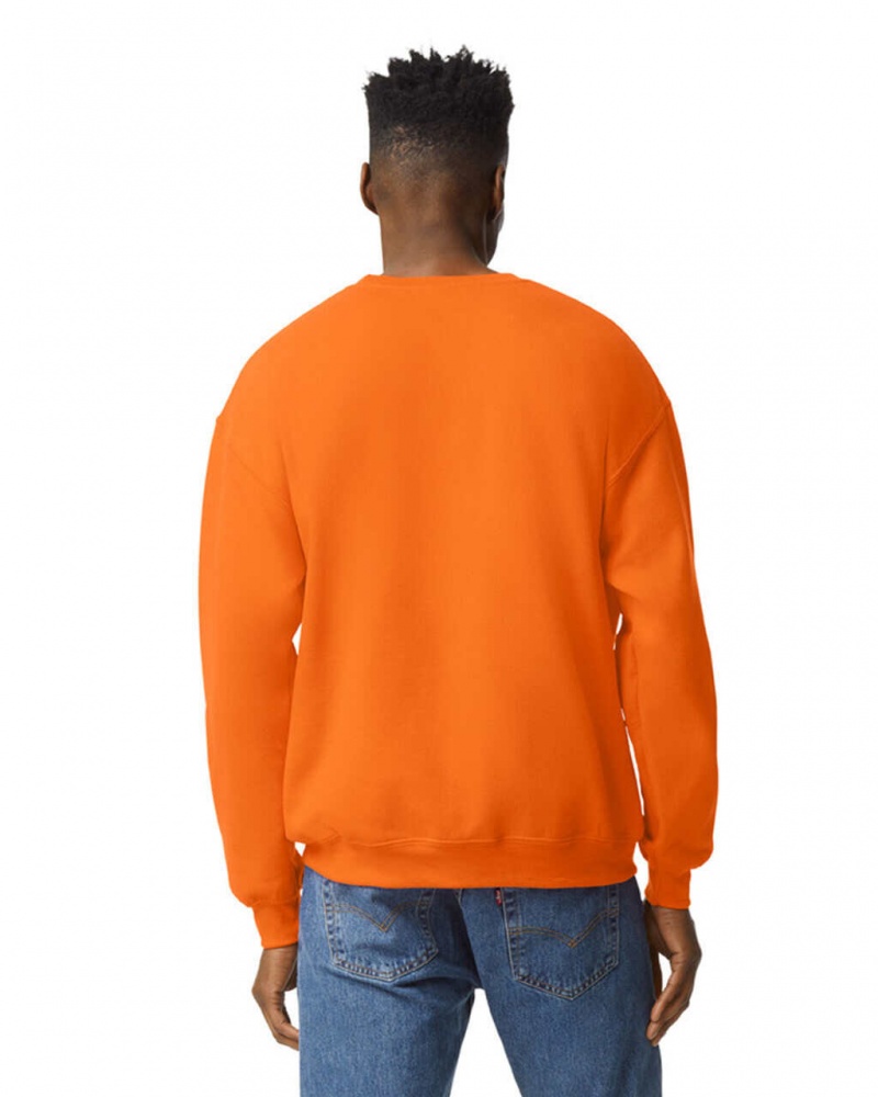 Men's Gildan 18000 Crewneck Sweatshirt S Orange | EPNT85216