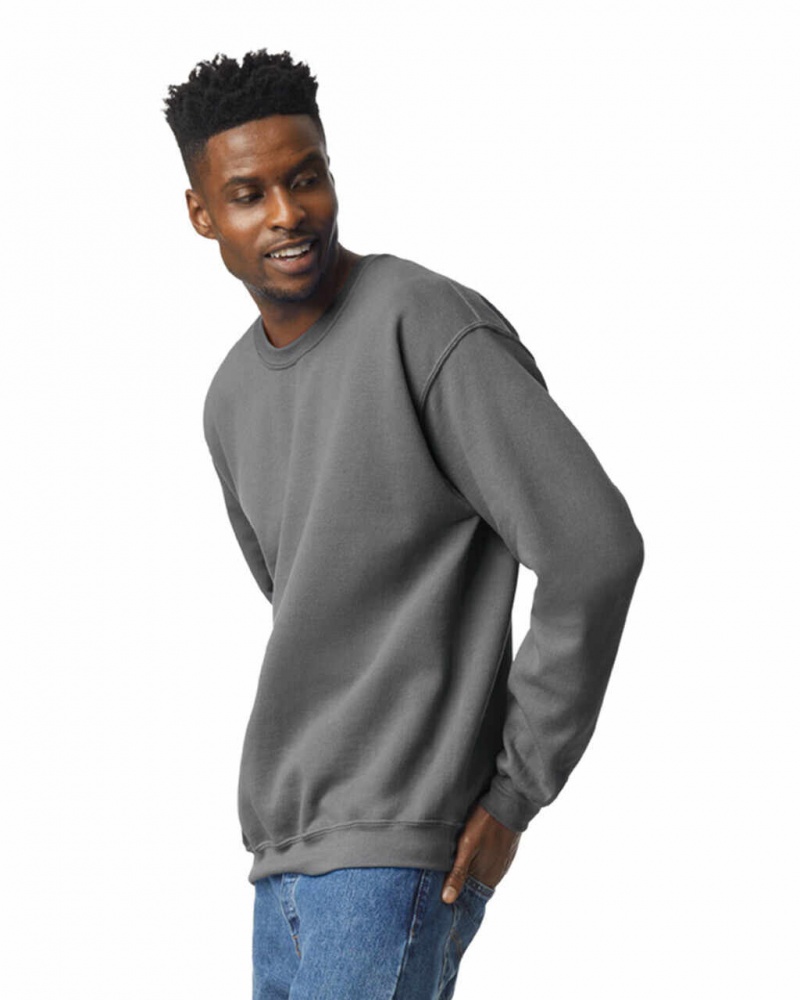 Men's Gildan 18000 Crewneck Sweatshirt Charcoal | UGOS85293