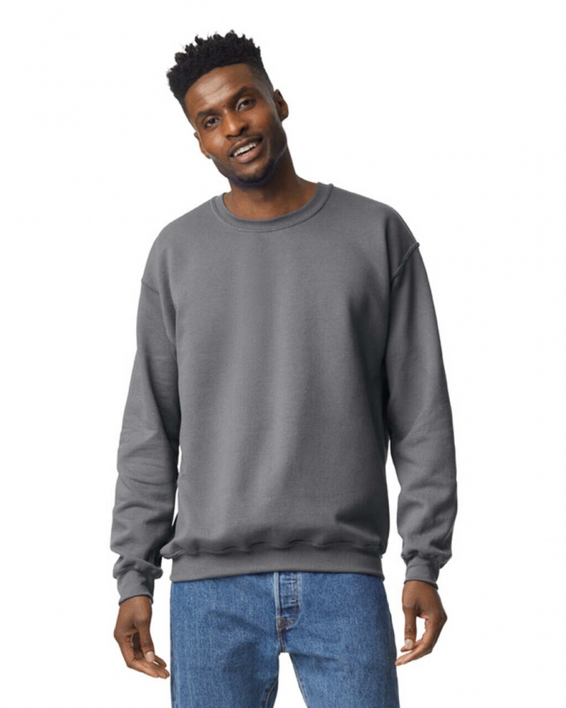 Men\'s Gildan 18000 Crewneck Sweatshirt Charcoal | UGOS85293