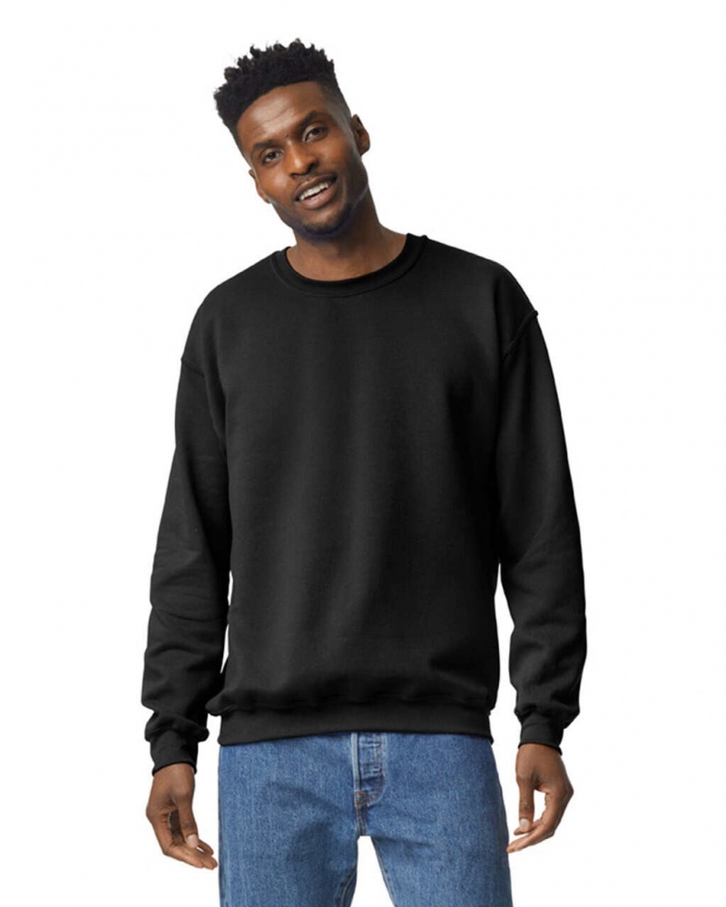 Men\'s Gildan 18000 Crewneck Sweatshirt Black | NAWS63745