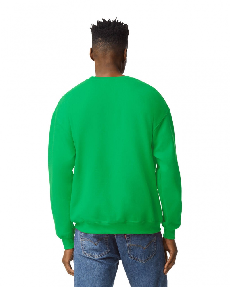 Men's Gildan 18000 Crewneck Sweatshirt Iris Green | LUJV83495