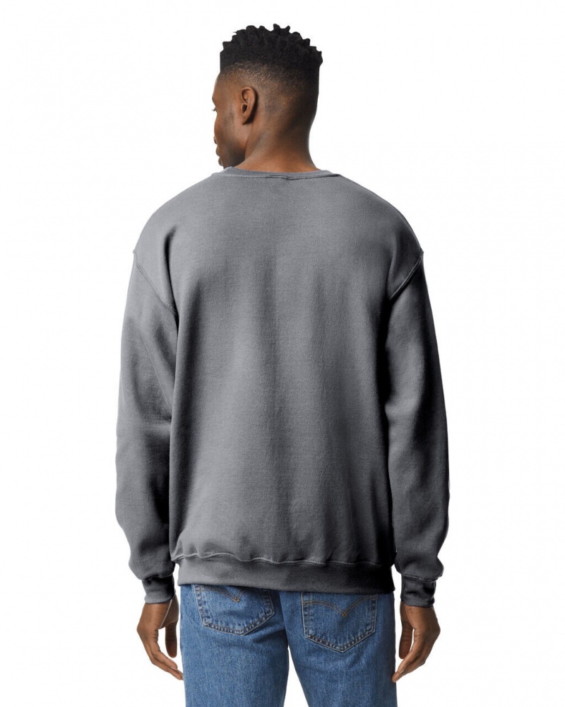 Men's Gildan 18000 Crewneck Sweatshirt Graphite Heather | AVIP61045