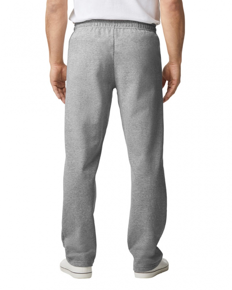 Men's Gildan 18400 Open Bottom Sweatpants Sport Grey | XAKZ14326