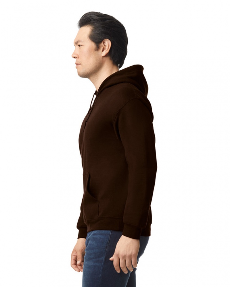 Men's Gildan 18500 Hoodie Dark Chocolate | LWXB76284